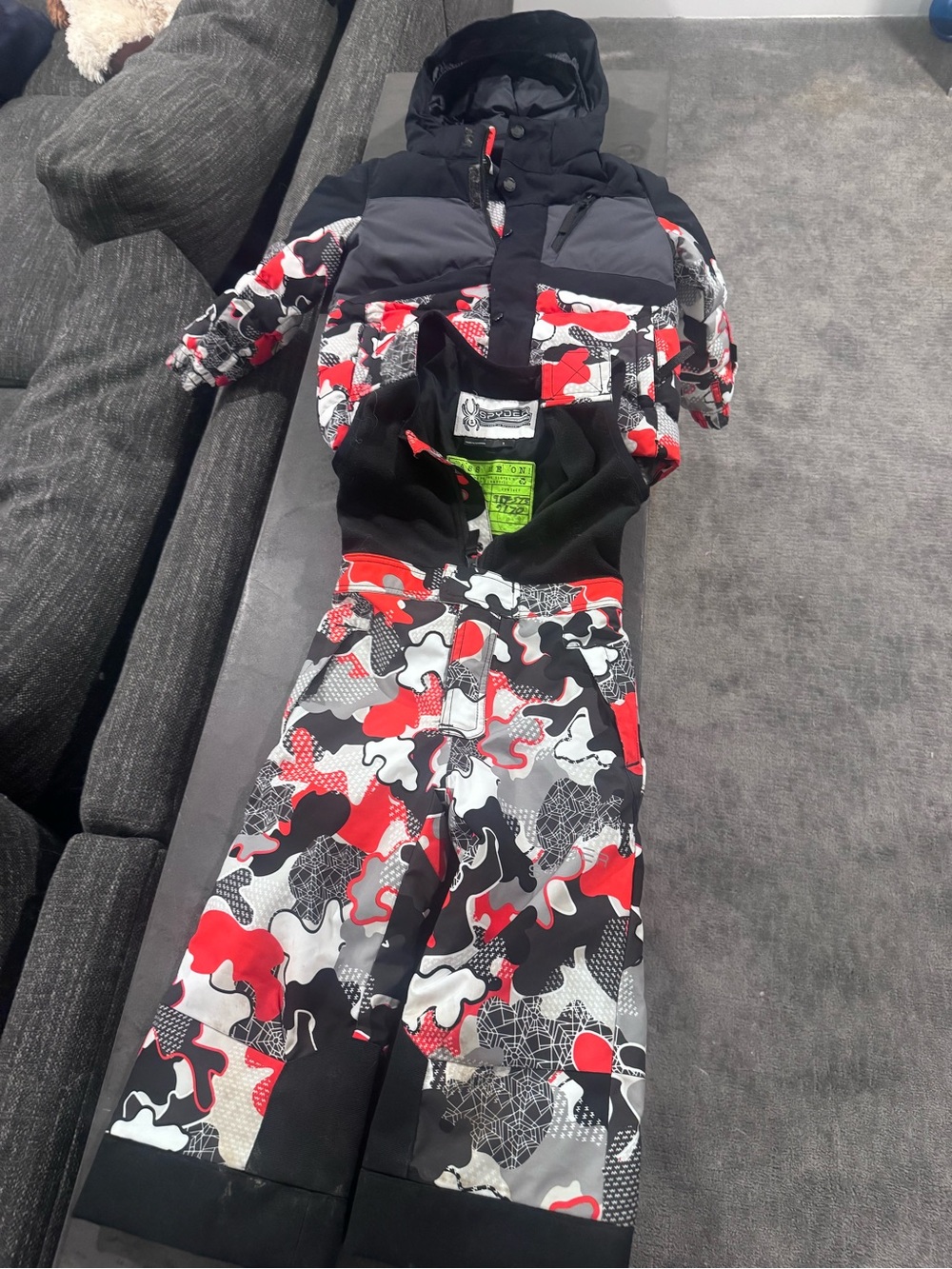 Spyder Kids Black Jacket with Neon Green Liner Detail
